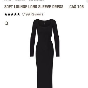 Skims long sleeve dress. New with tags